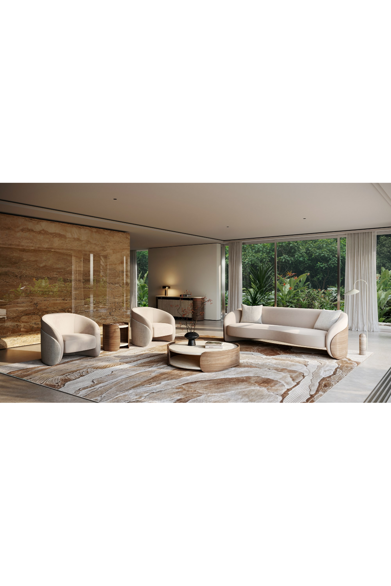 Travertine 4-Door Open Sideboard | Caracole Fleur | Oroatrade.com