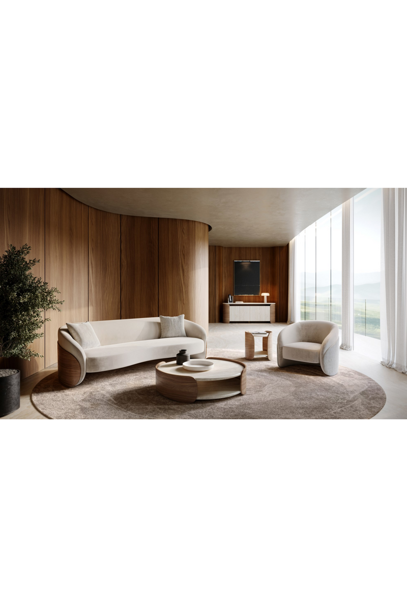 Travertine 4-Door Open Sideboard | Caracole Fleur | Oroatrade.com