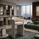 White Velvet Bar Stool | Caracole Overlap