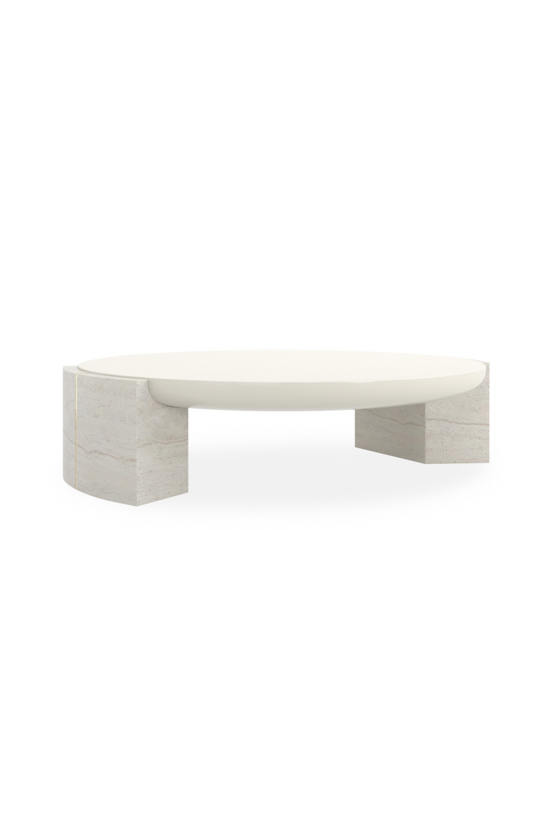 Travertine Panels Cocktail Table | Caracole Overlap