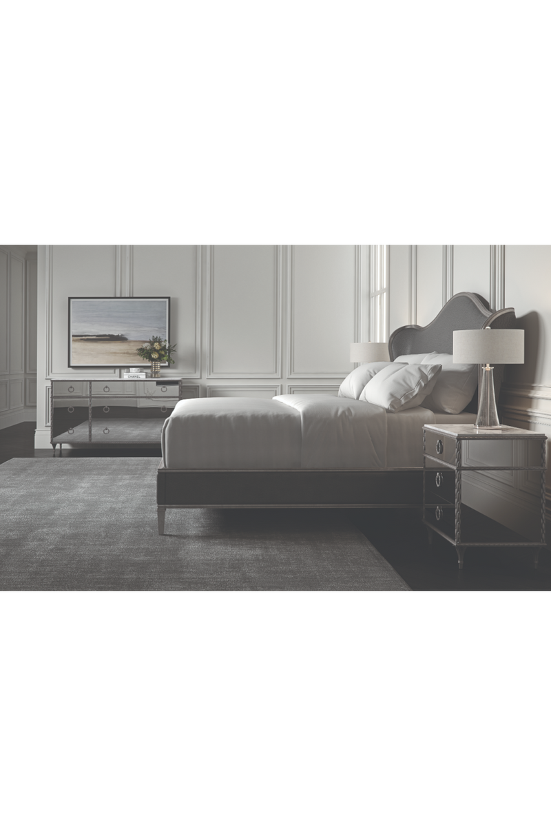 Gray Camelback Upholstered Bed | Caracole Bedtime Beauty | Oroatrade.com