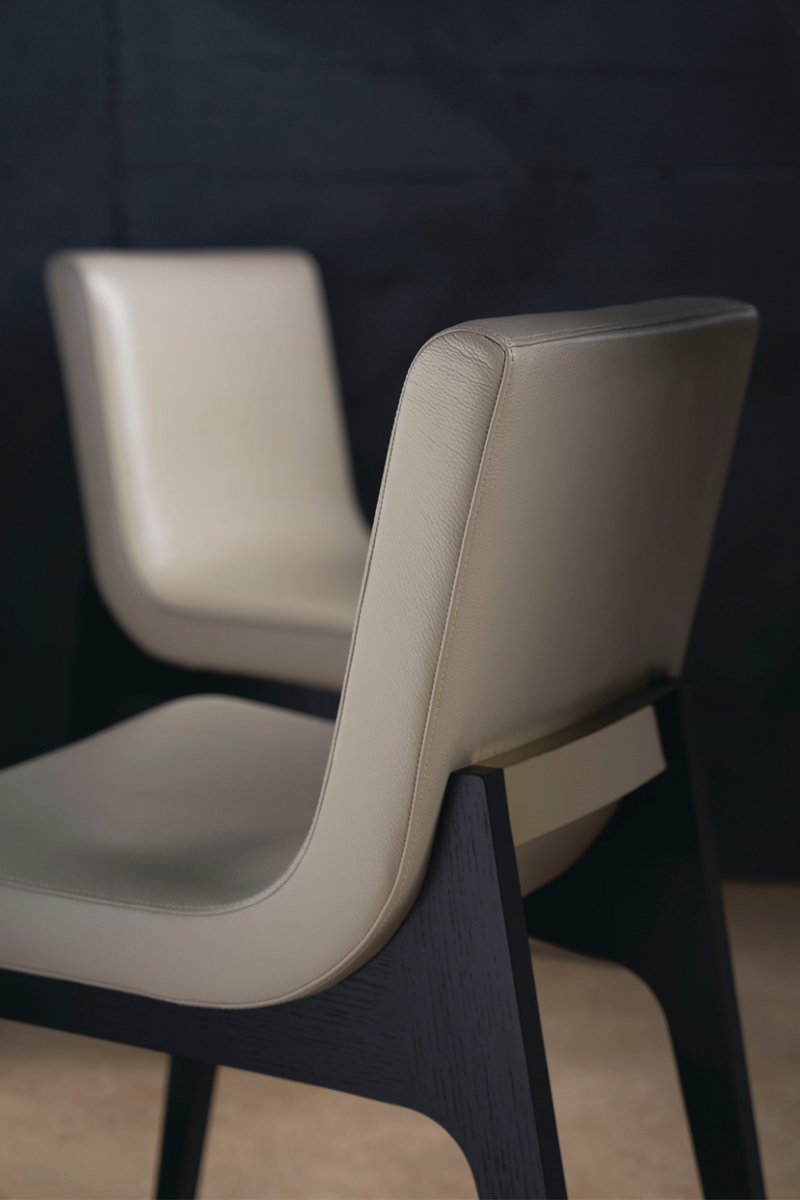 Taupe Leather Dining Chair | Caracole Starr | Oroatrade.com