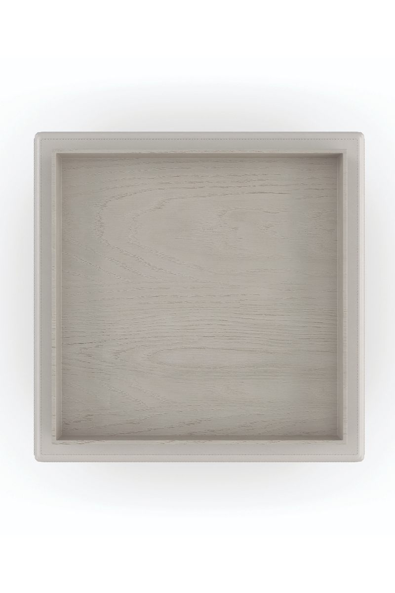 Taupe Leather Side Table | Caracole Bindi | Oroatrade.com