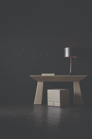 Taupe Leather Side Table | Caracole Bindi | Oroatrade.com