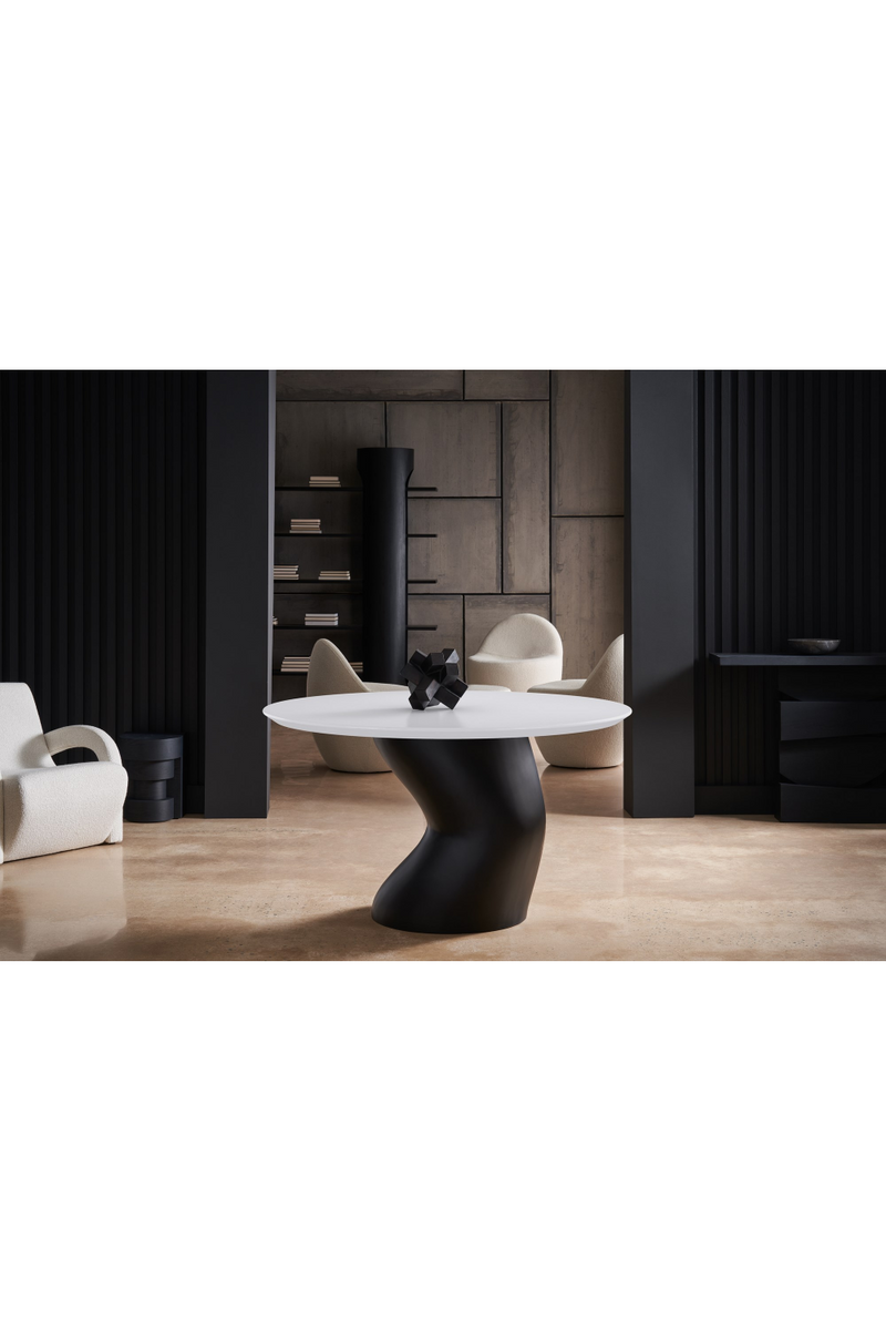 Wavy Black Base Dining Table | Caracole Jose | Oroatrade.com