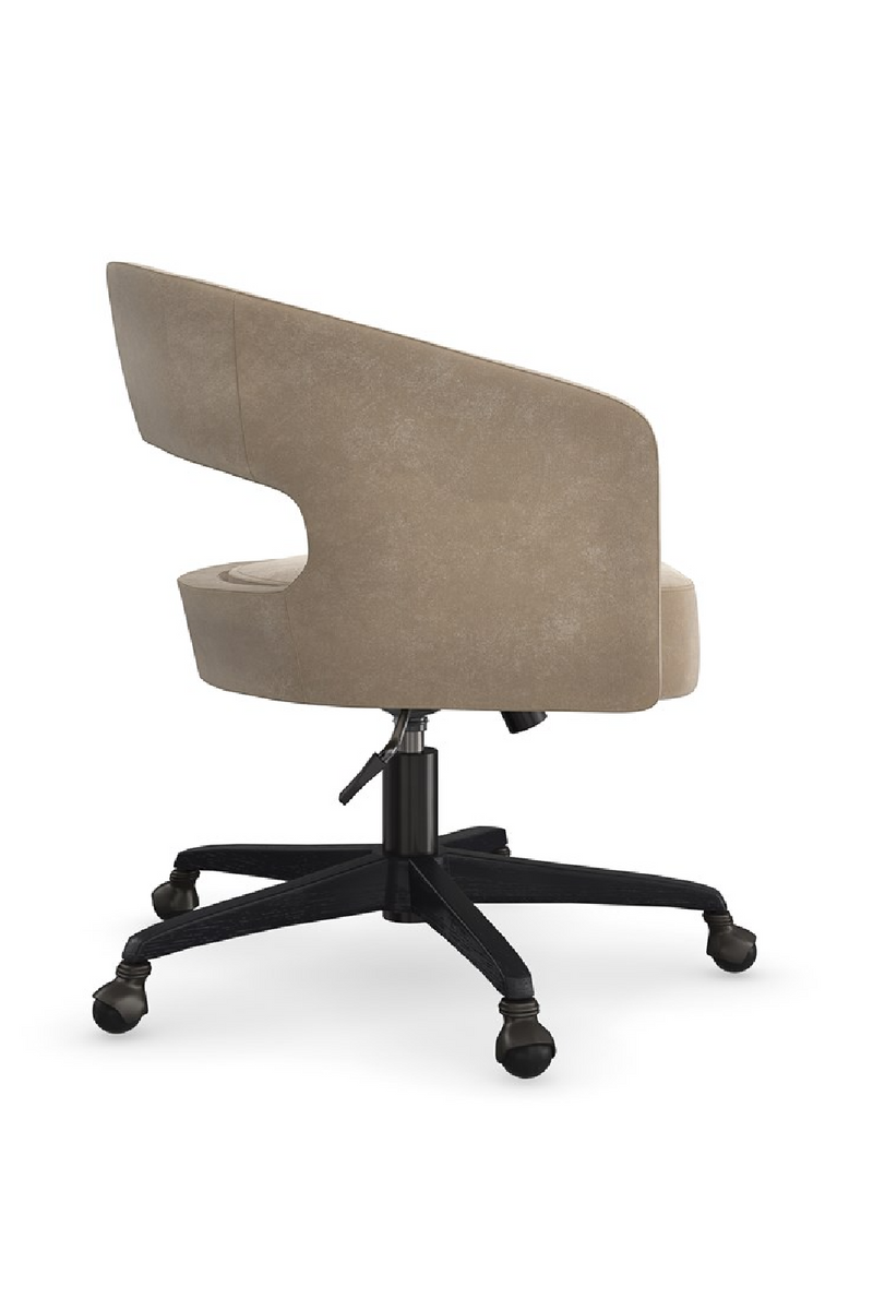 Open-Back Suede Swivel Chair | Caracole Blythe | Oroatrade.com