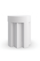 White Faceted Side Table | Caracole Eli | Oroatrade.com