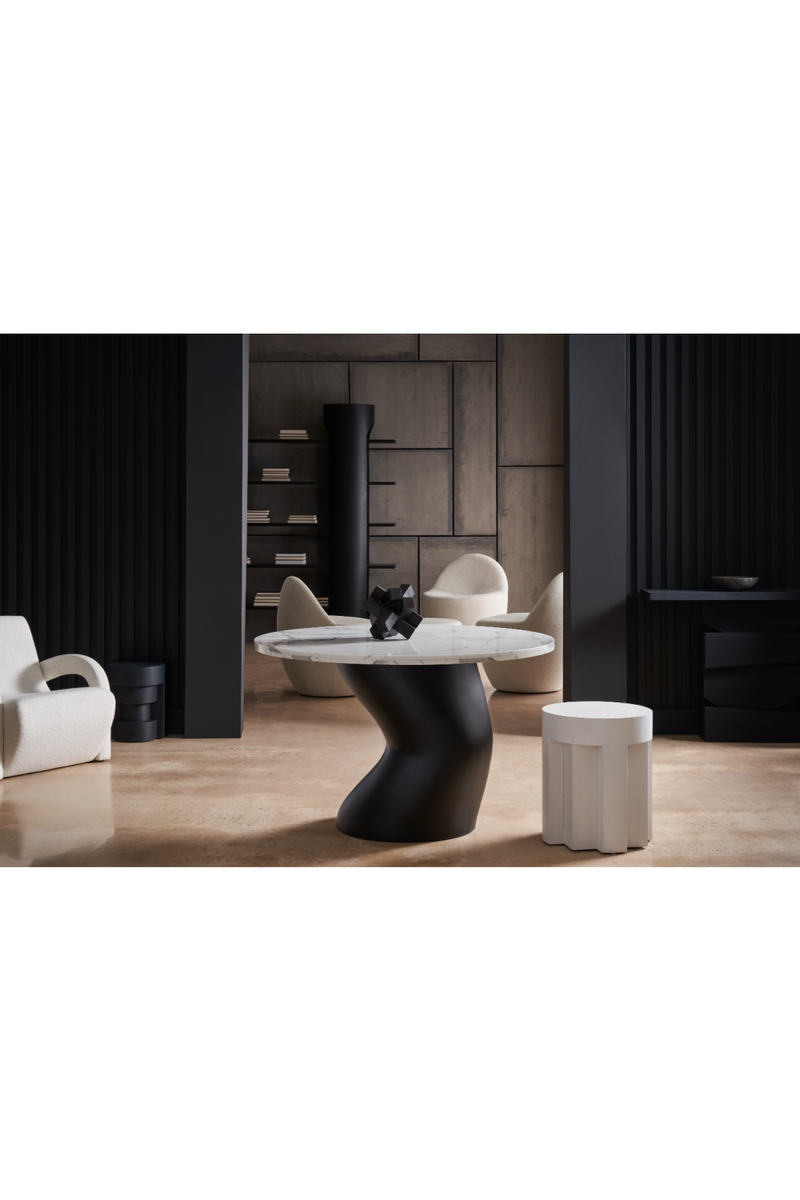White Faceted Side Table | Caracole Eli | Oroatrade.com
