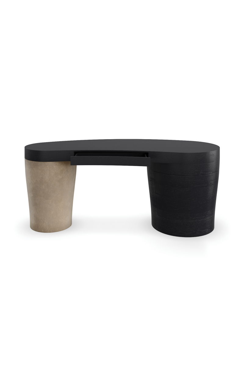Suede Leg 3-Drawer Desk | Caracole Gus | Oroatrade.com