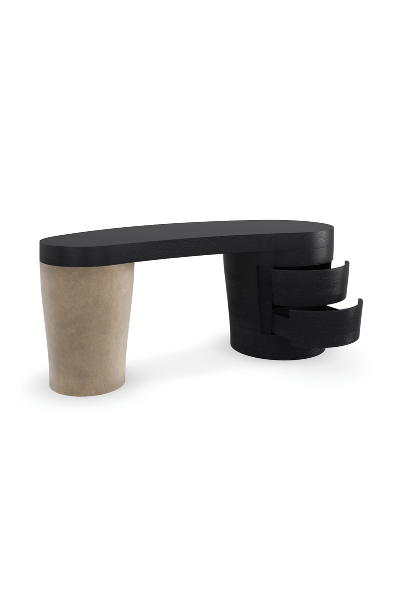 Suede Leg 3-Drawer Desk | Caracole Gus | Oroatrade.com