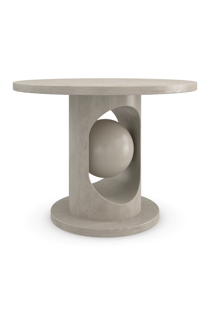 Taupe Pedestal Dining Table | Caracole Pearl | Oroatrade.com