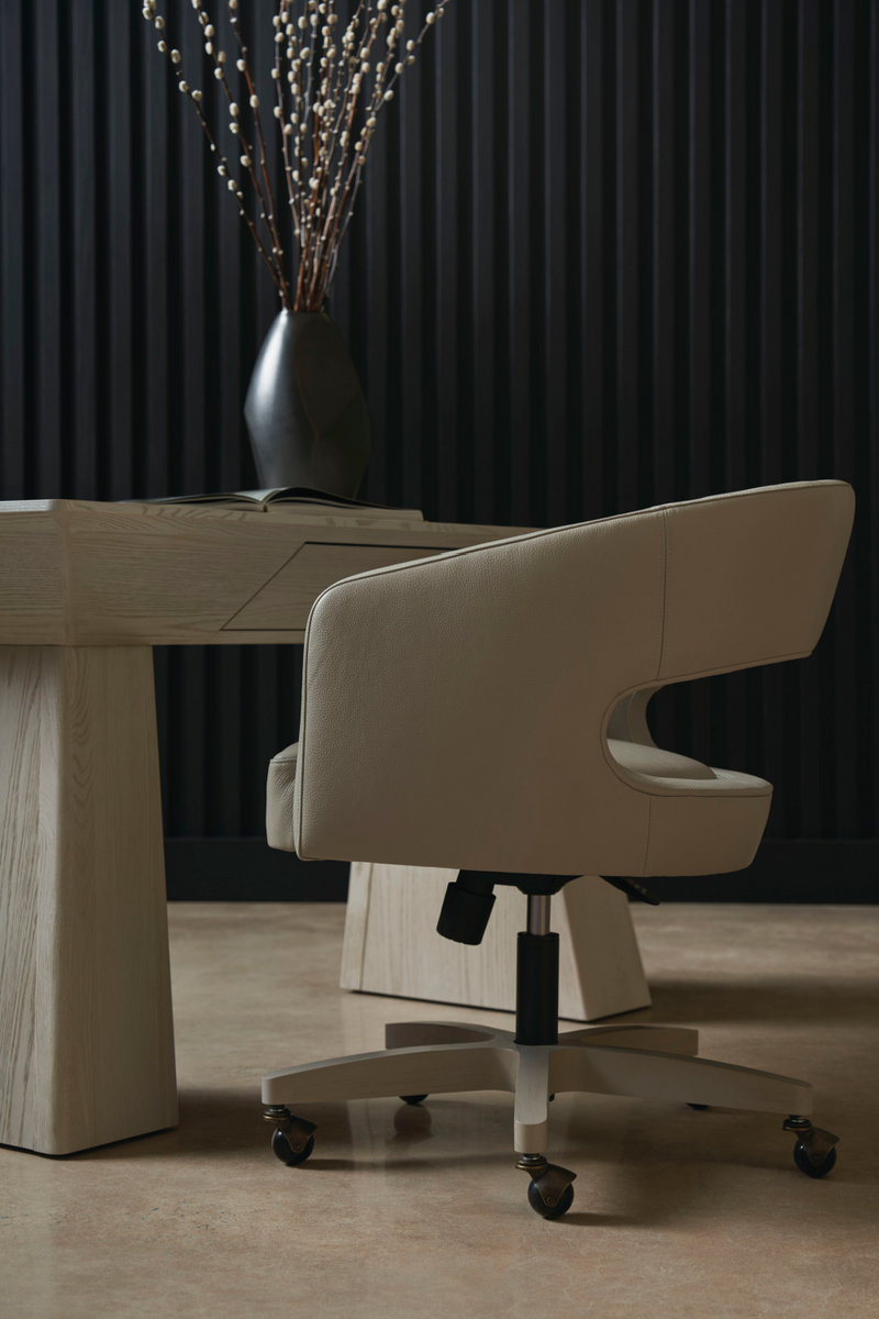 Taupe Leather Office Chair | Caracole Blythe | Oratrade.com