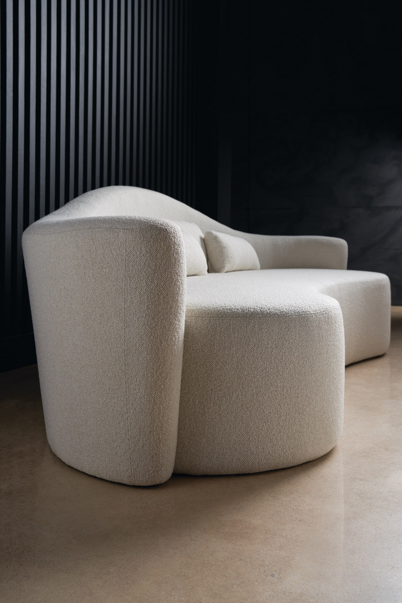 Cream Bouclé Curved Sofa | Caracole Luna | Oroatrade.com