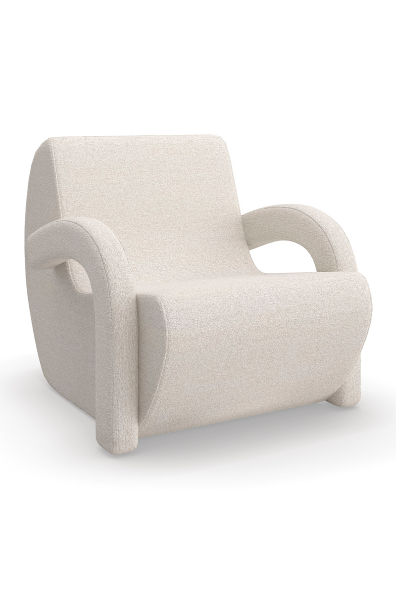 White Bouclé Accent Chair | Caracole Leo | Oroatrade.com