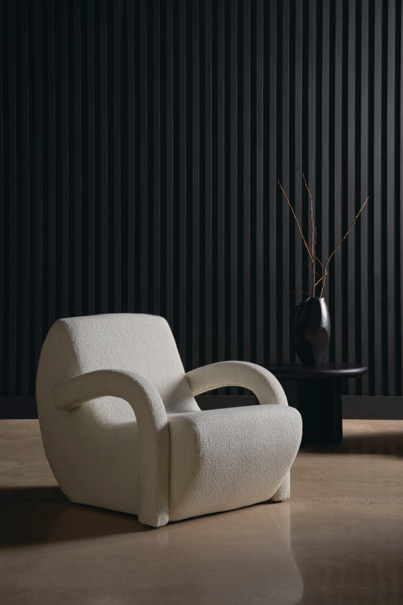 White Bouclé Accent Chair | Caracole Leo | Oroatrade.com