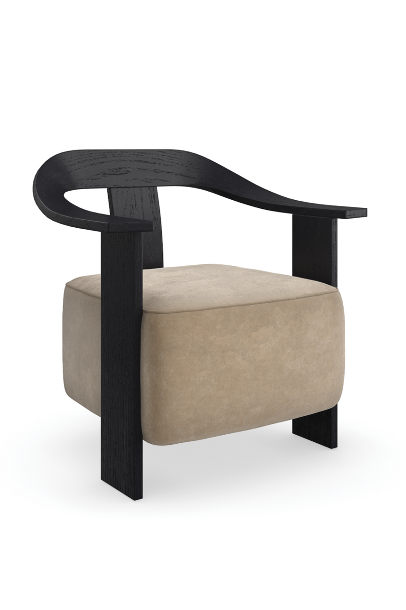 Brown Suede Seat Accent Chair | Caracole Luca | Oroatrade.com