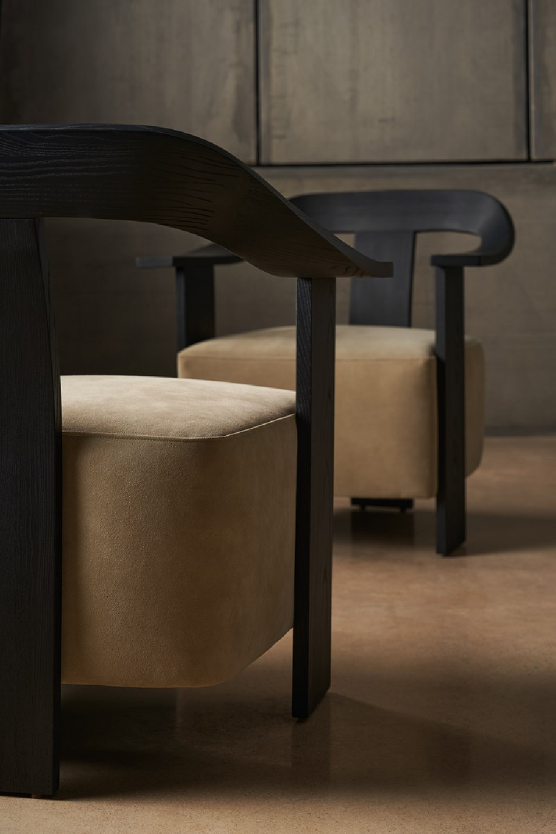 Brown Suede Seat Accent Chair | Caracole Luca | Oroatrade.com