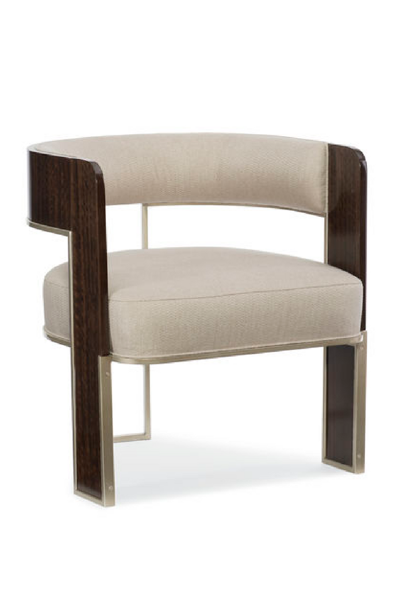 Cream Curved Modern Accent Chair | Caracole Streamliner | Oroa.com