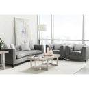 Gray Velvet Tufted Sofa | Caracole Grace