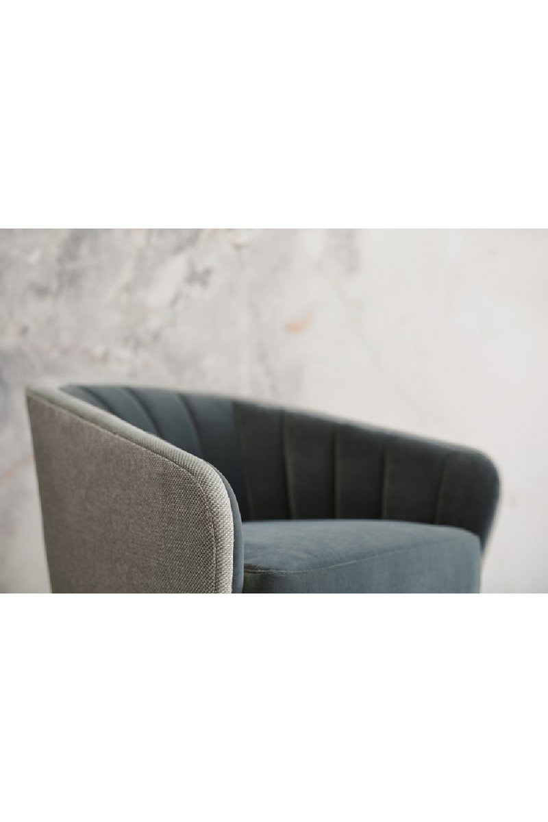 Chanelled Turquoise Swivel Chair | Caracole Concentric | Oroatrade.com