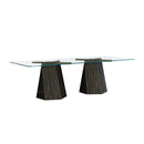 Striated Black Base Dining Table | Caracole Vector