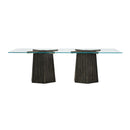 Striated Black Base Dining Table | Caracole Vector