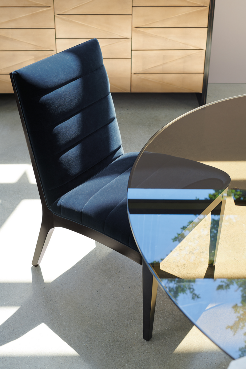 Blue Channeled Side Chair Set (2) | Caracole Edge | Oroatrade.com