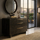 Striated Black 3-Drawer Dresser | Caracole Vector