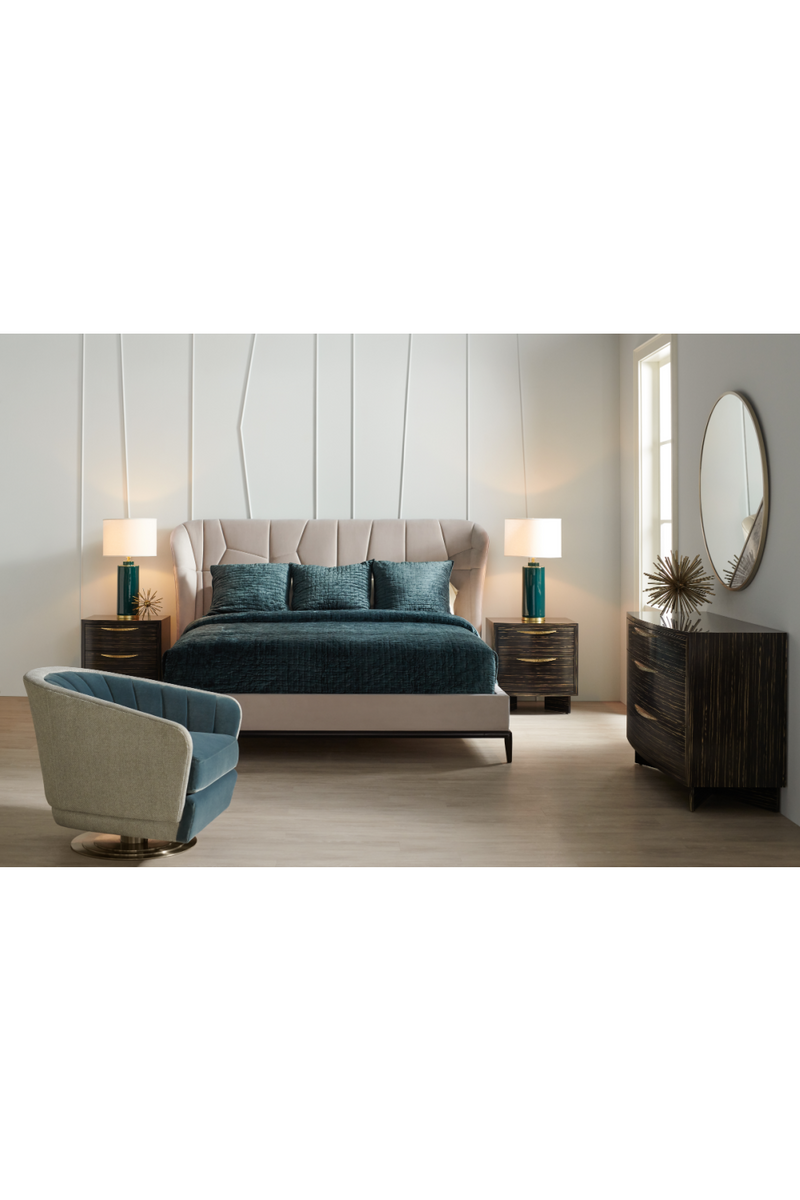 Beige Modern Upholstered California King Bed | Caracole Vector | Oroatrade.com