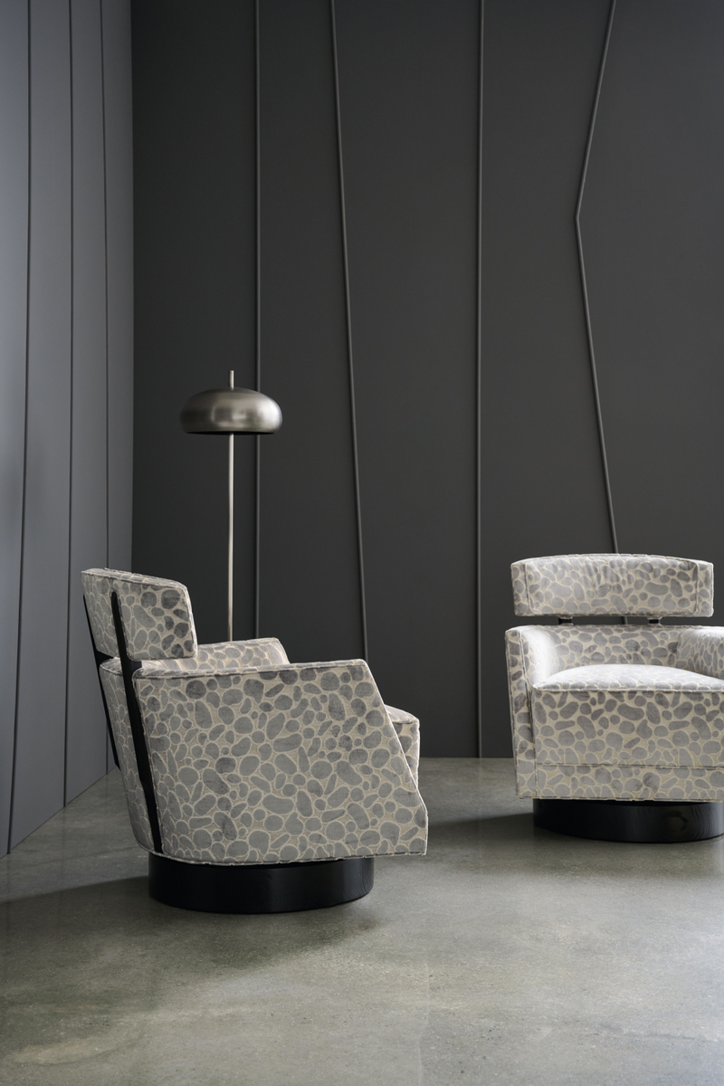 Velvet Modern Swivel Chair | Caracole Recut | Oroatrade.com
