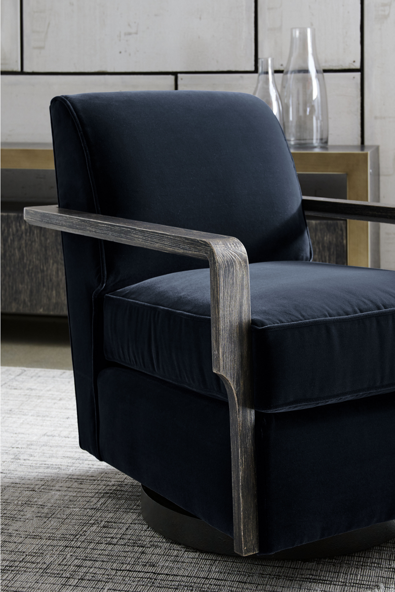 Black Art Deco Swivel Chair | Caracole Rewind | Oroatrade.com