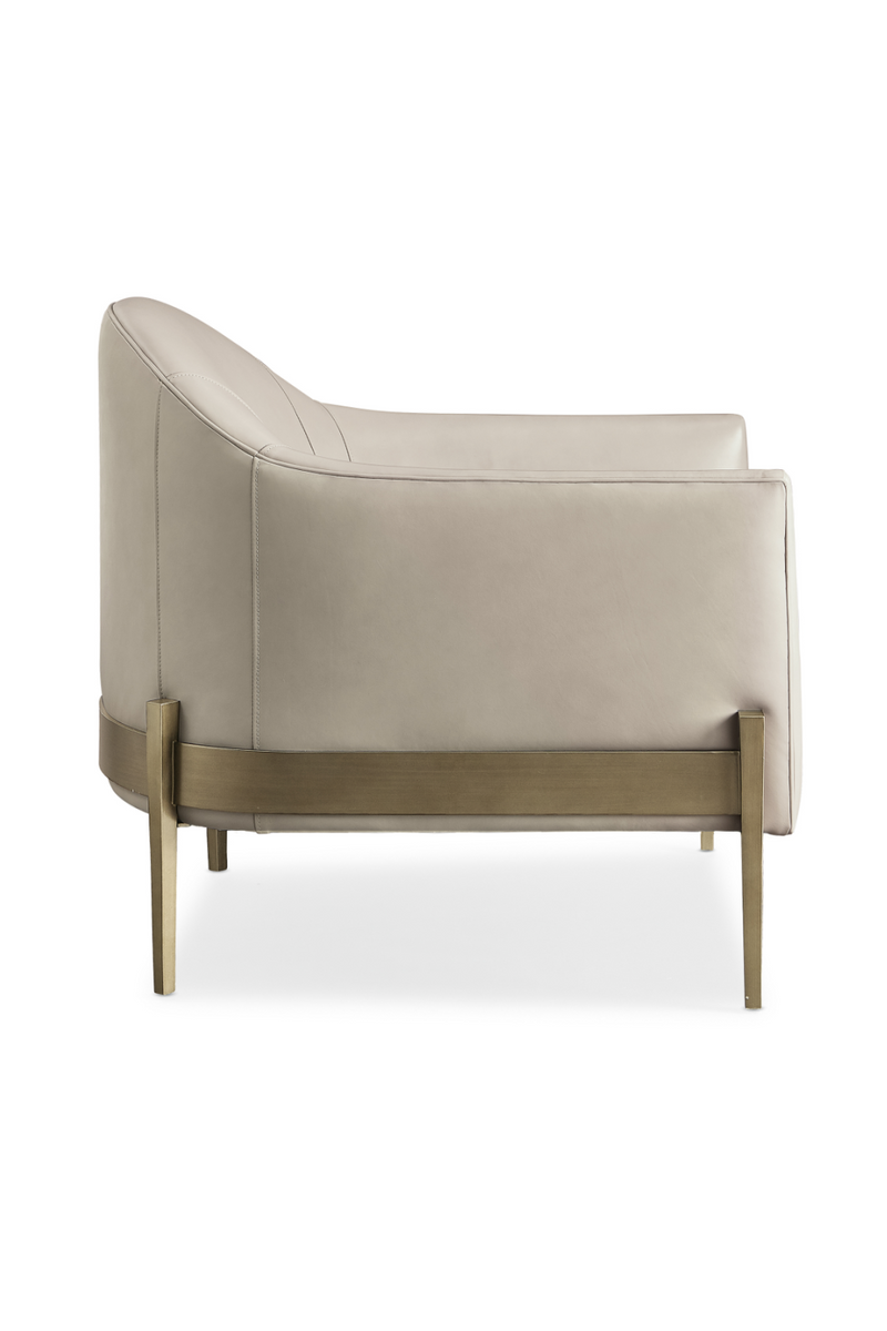Taupe Leather Lounge Chair | Caracole Rebound