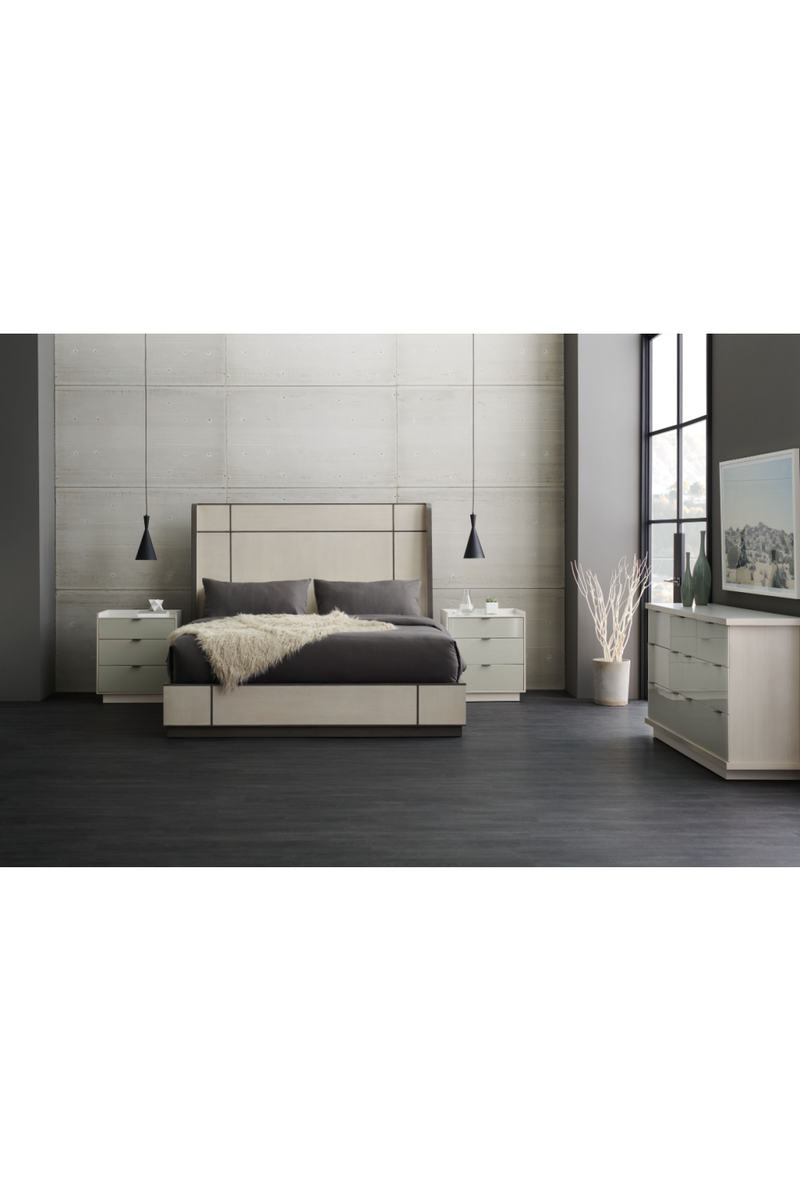 Taupe Modern Bed | Caracole Repetition Wood | Oroatrade.com