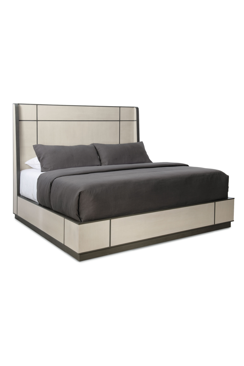 Taupe Modern Bed | Caracole Repetition Wood | Oroatrade.com