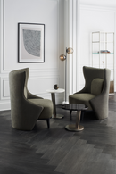 Gray Suede Wingback Chair | Caracole La Moda | Oroatrade.com