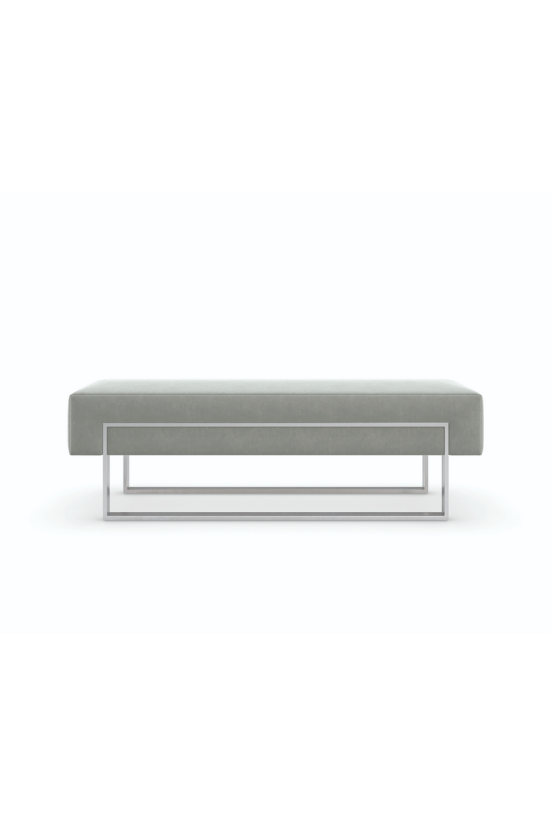 Gray Velvet Modern Bench | Caracole La Moda | Oroatrade.com