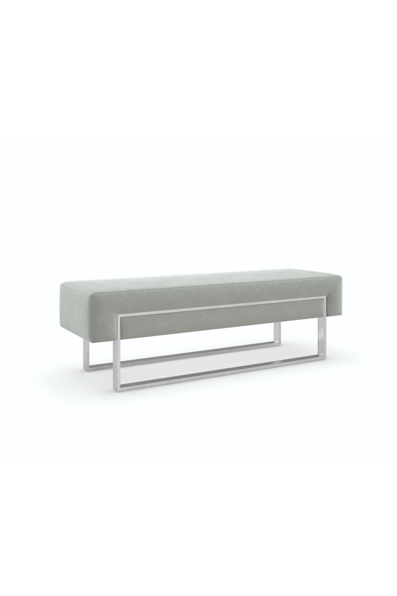 Gray Velvet Modern Bench | Caracole La Moda | Oroatrade.com