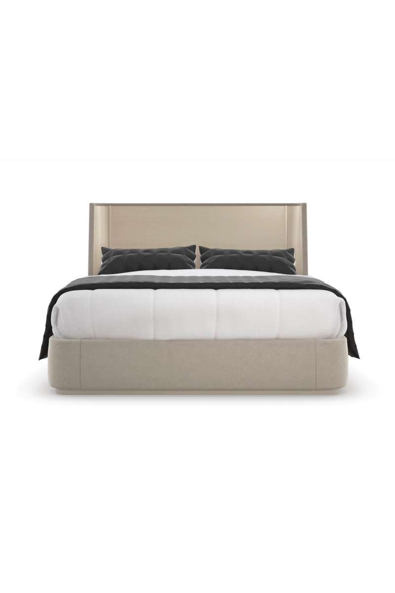 Beige Suede Upholstered California King Bed | Caracole Da Vita | Oroatrade.com