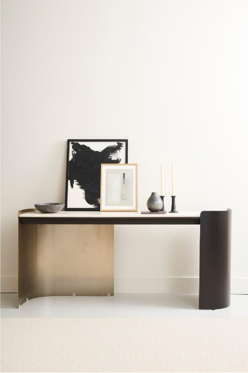 Cream Travertine Modern Desk | Caracole Movement | Oroatrade.com