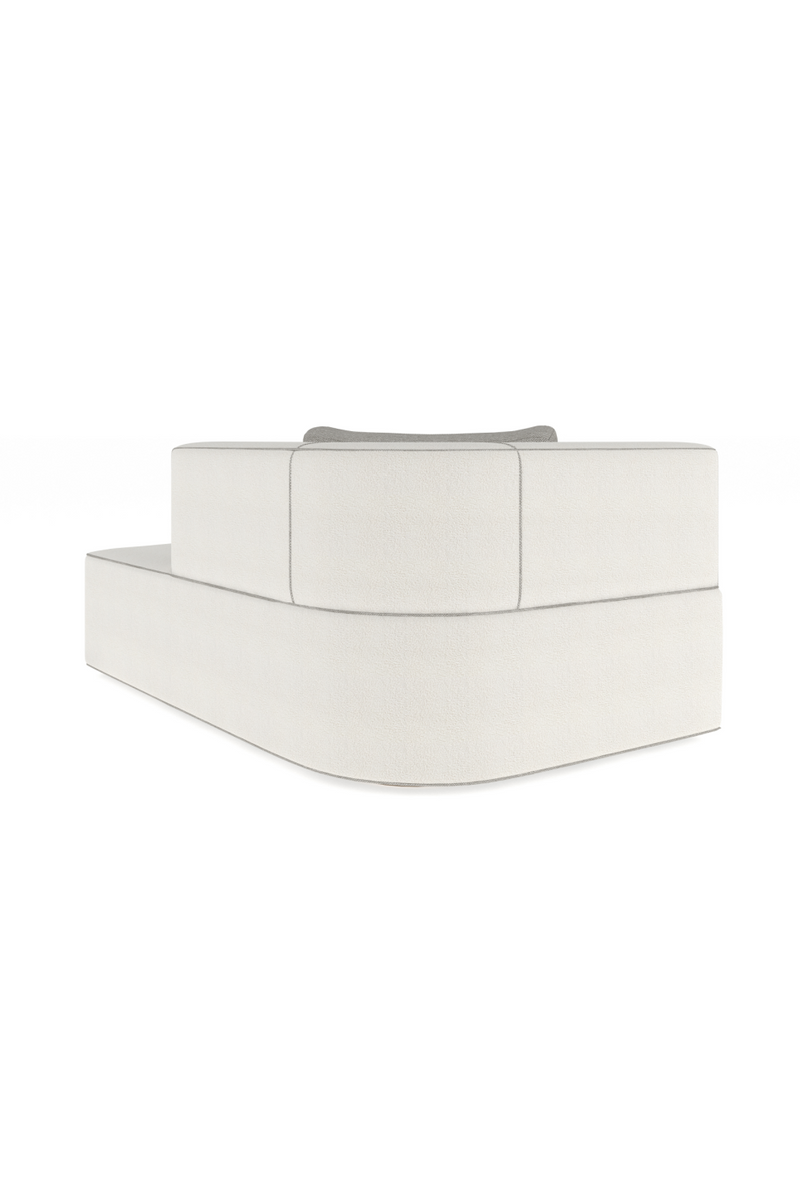 White Bouclé Chaise Lounge | Caracole Marbella | Oroatrade.com