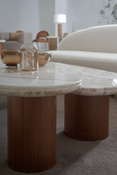 Cylindrical Walnut Base Side Table | Caracole Seychelles | Oroatrade.com