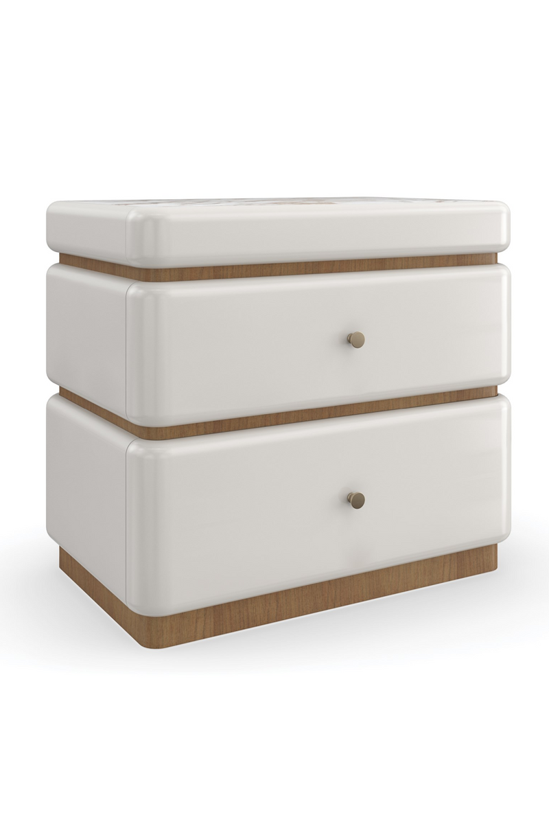 White 2-Drawer Nightstand | Caracole Milos | Oroatrade.com