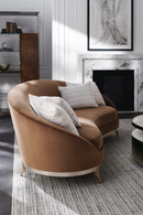 Brown Velvet Curved Sofa | Caracole Main Event | Oroatrade.com