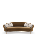 Brown Velvet Curved Sofa | Caracole Main Event | Oroatrade.com