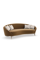 Brown Velvet Curved Sofa | Caracole Main Event | Oroatrade.com