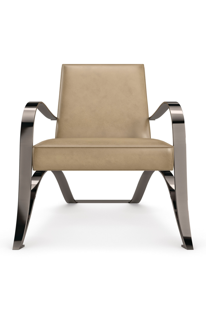Light Brown Leather Lounge Chair | Caracole Opening Act | Oroatrade.com