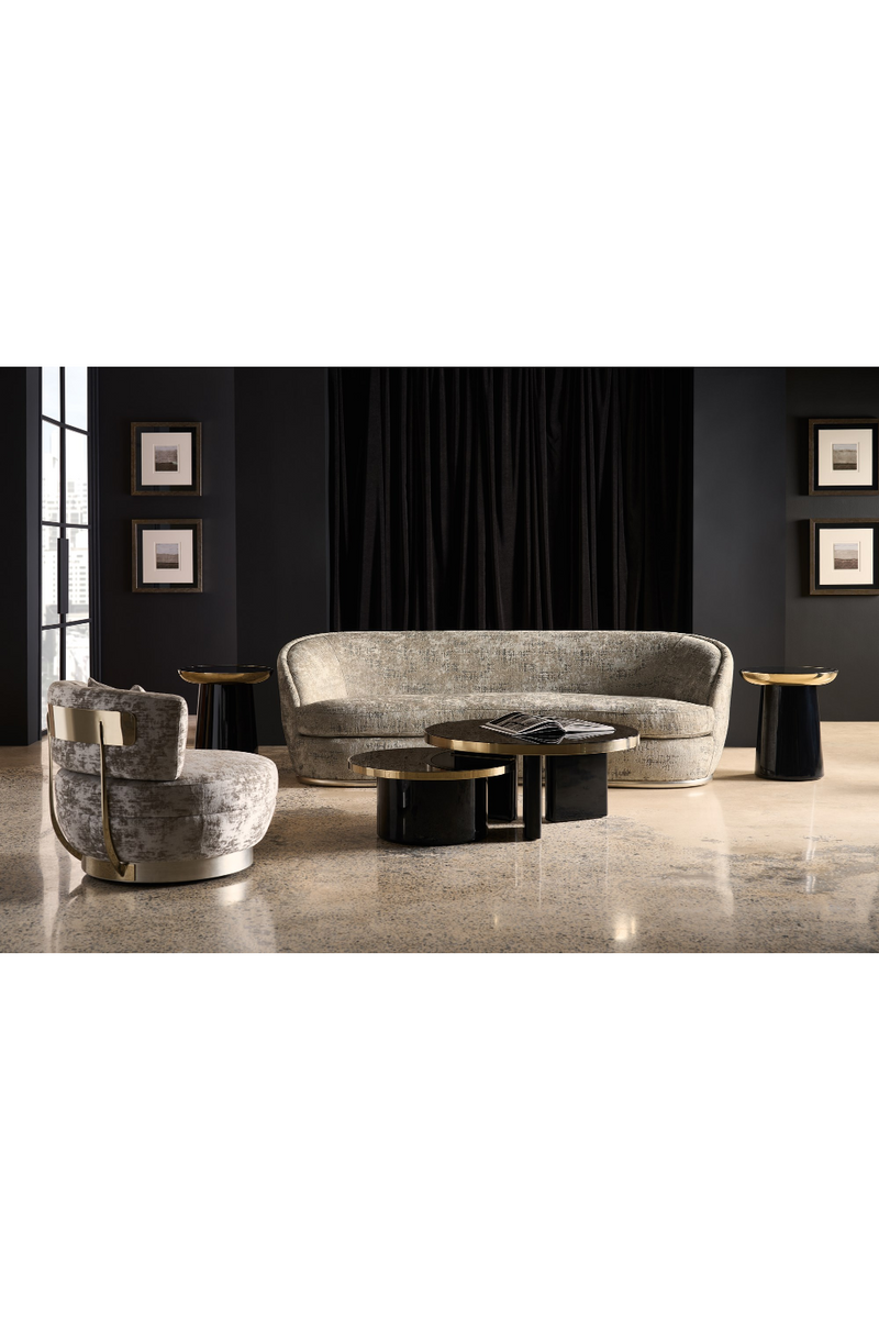 Organic-Shaped Chenille Sofa | Caracole Nebula | Oroatrade.com