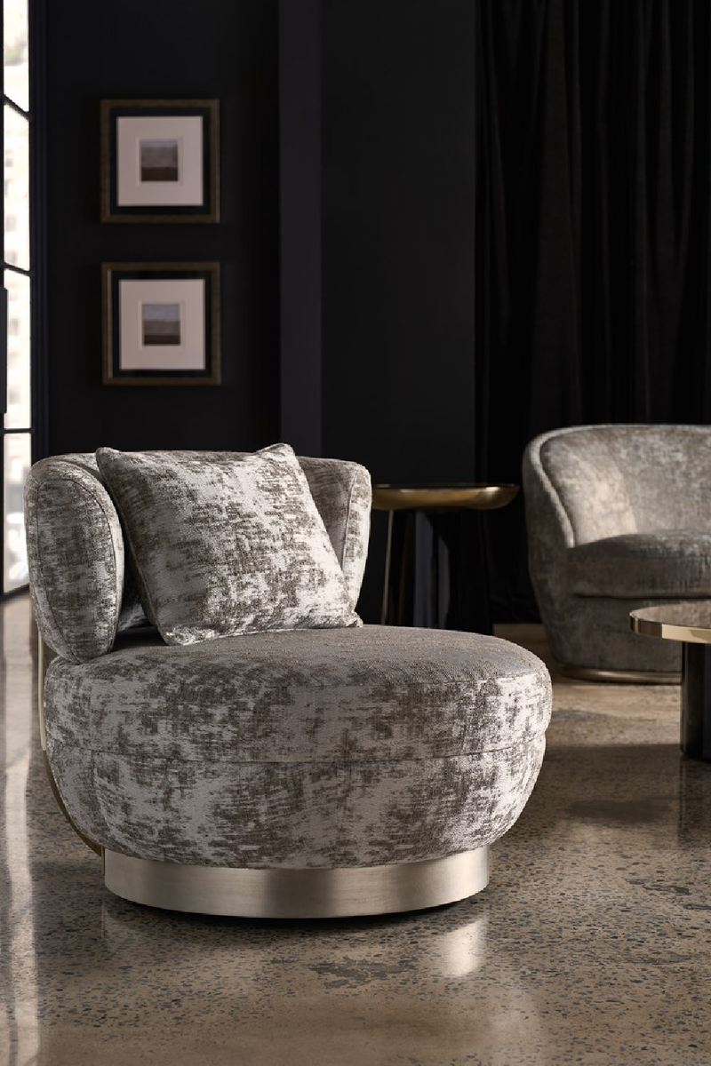 Chenille Swivel Lounge Chair | Caracole Celeste | Oroatrade.com