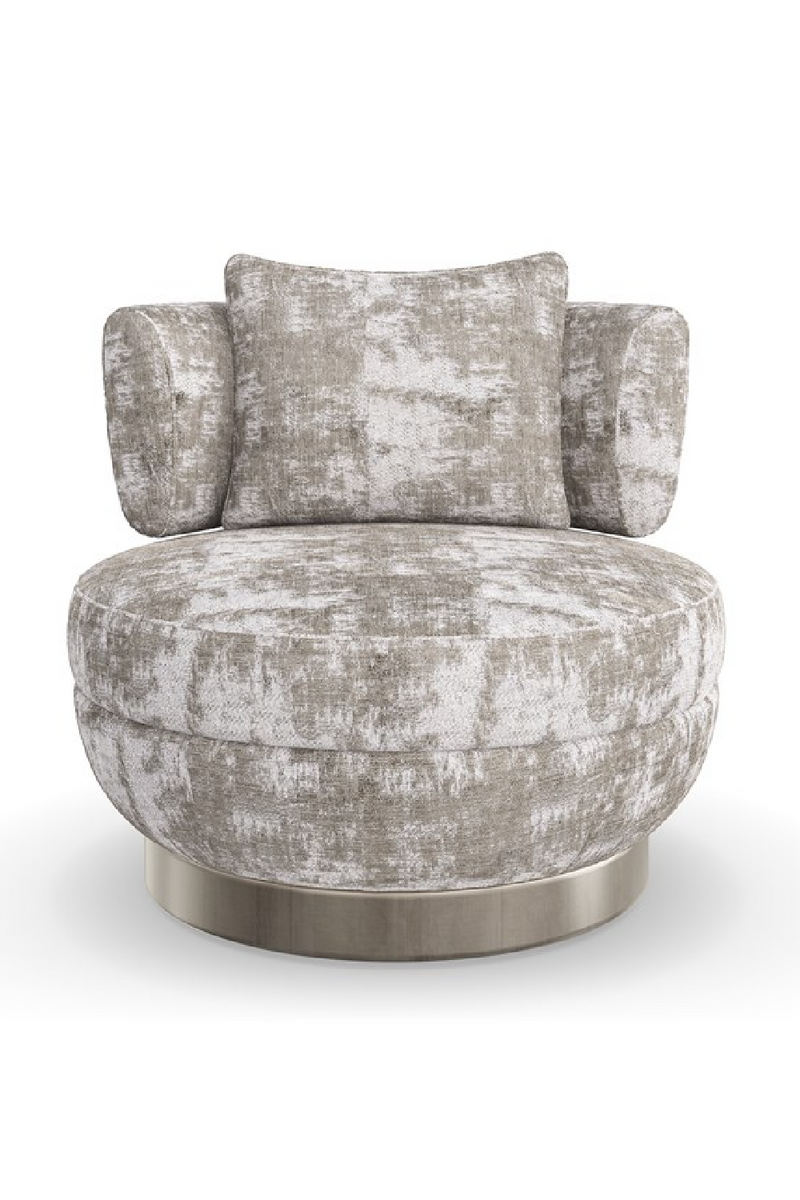 Chenille Swivel Lounge Chair | Caracole Celeste | Oroatrade.com