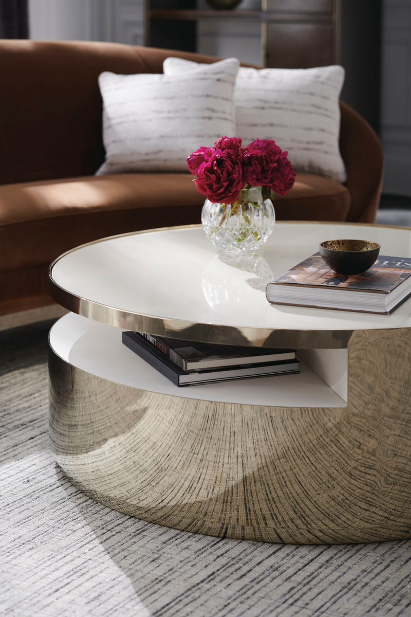 Gold Rotatable Coffee Table | Caracole Turn Style | Oroatrade.com